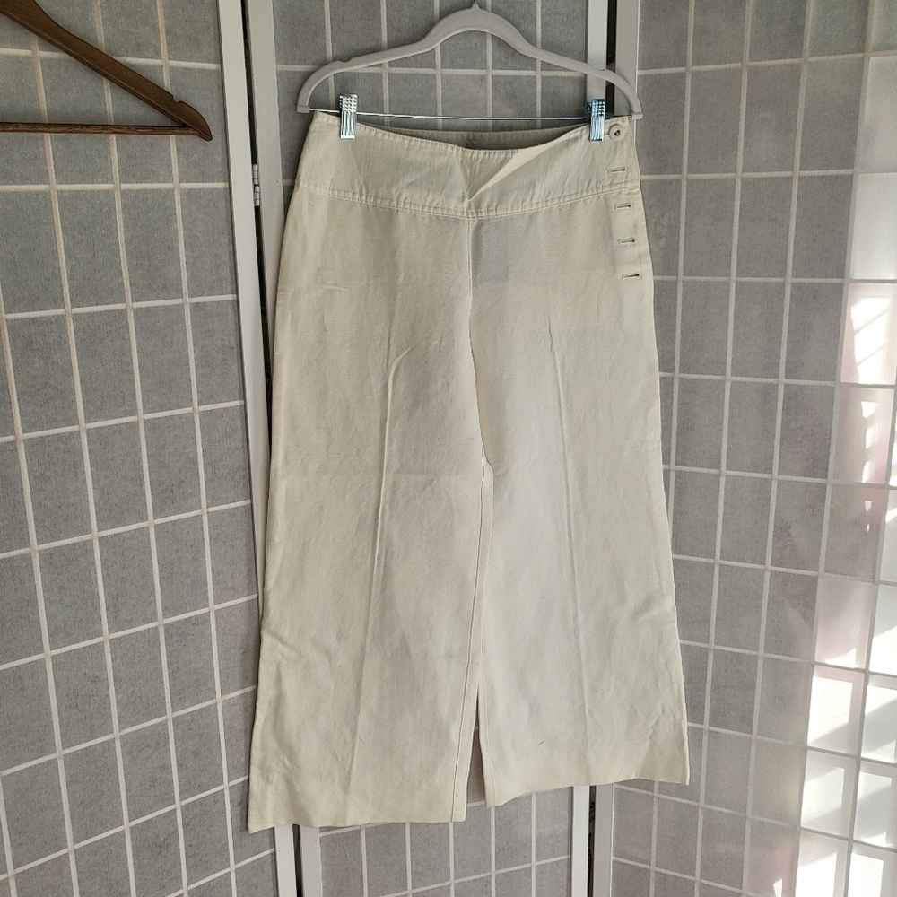 Anthropology Cartonnier Linen Cotton Wide Leg Pants NWT Sz S